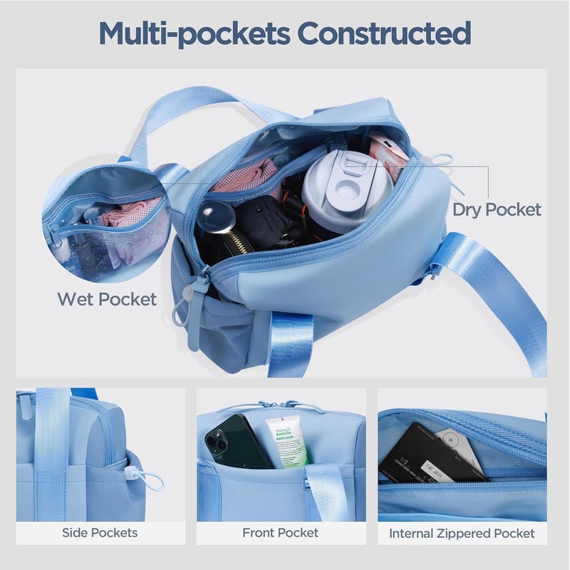 cysiyu Mini Gym Bag for Women Girls Small Gym Tote Bag with Wet Compartment Waterproof Travel Duffle Bag Cute Workout Sport Bag - Image 5